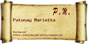 Patonay Marietta névjegykártya
